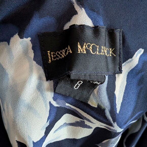 Vintage 90s Y2K Jessica McClintock Floral Gown Bejeweled Straps Maxi Dress 8 - Picture 9 of 11